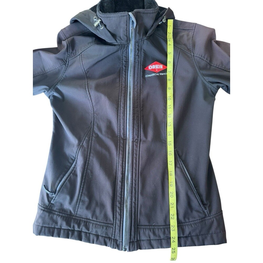 Orkin Employee Black Hooded Jacket Womens Medium Soft Shell Embroidered Logo - Picture 4 of 4